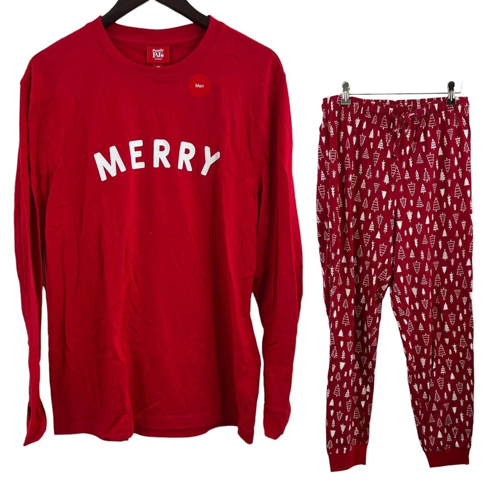 Family PJs Merry Christmas Trees Mens Pajama Set New Size Medium